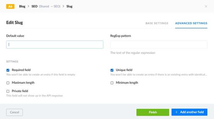 Strapi SEO Component Slug Field Strapi SEO Component Slug Field
